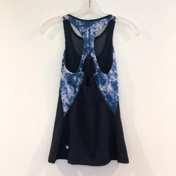 Lululemon Blue Printed Strappy Racerback Tank 4 - Picture 1 of 7